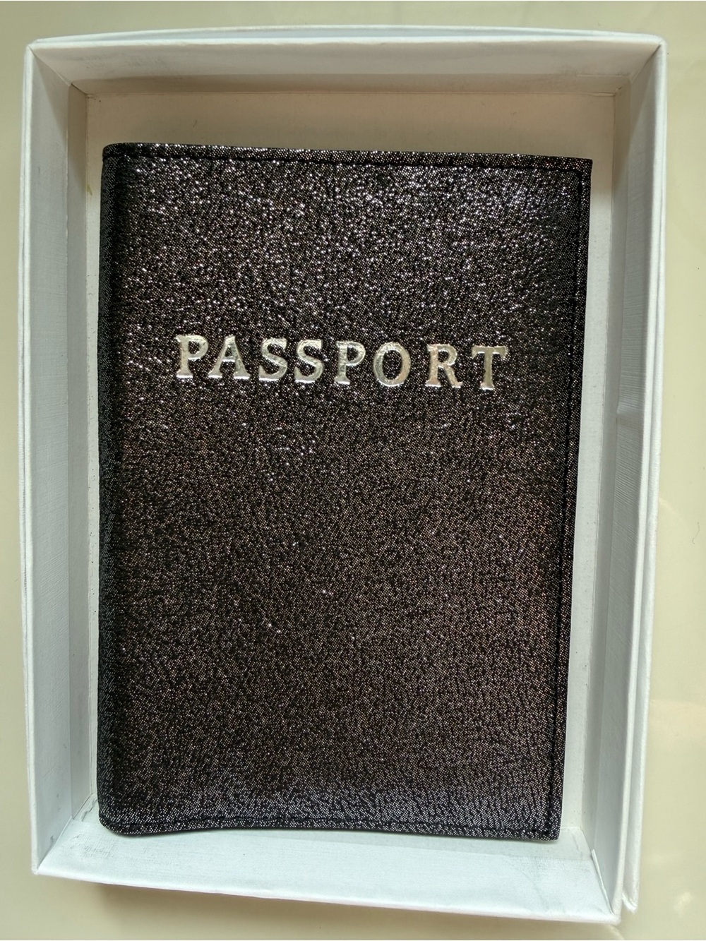 Abas Glittery Passport Holder - Black VWT